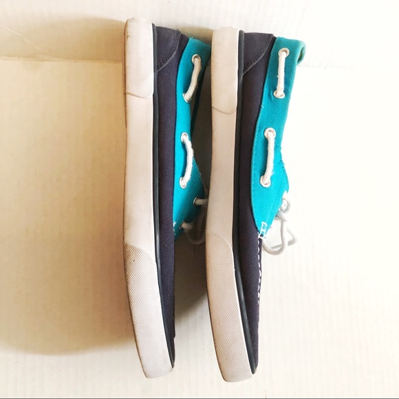 LRL Boat Shoes Bristol Navy & Bright Blue Sz 8.5 - Picture 4 of 8